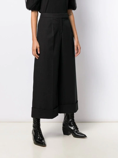 Shop Simone Rocha Cropped Wide-leg Trousers In Black