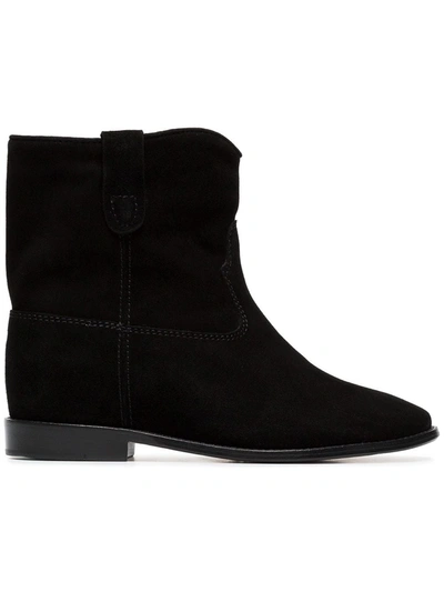 Shop Isabel Marant Crisi Flat Ankle Boots In Black