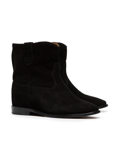 Shop Isabel Marant Crisi Flat Ankle Boots In Black