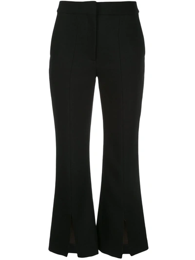Shop Adam Lippes Tropical Bell Cropped Trousers In Black