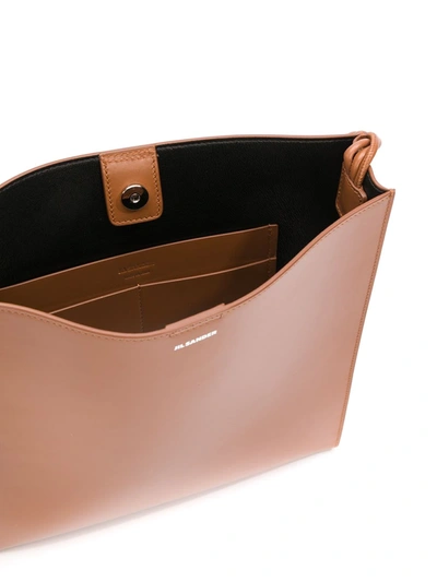 Shop Jil Sander Tangle Shoulder Bag In Brown