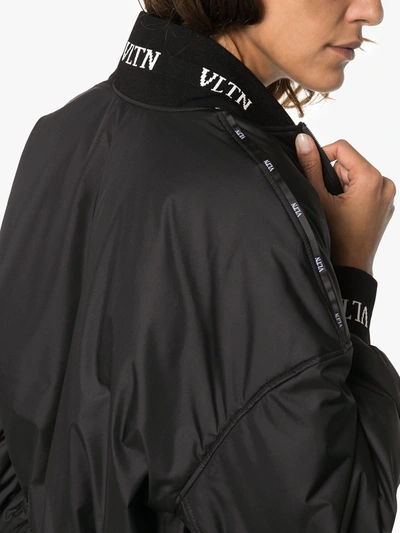 Shop Valentino Vltn Drawstring-waist Jacket In Black