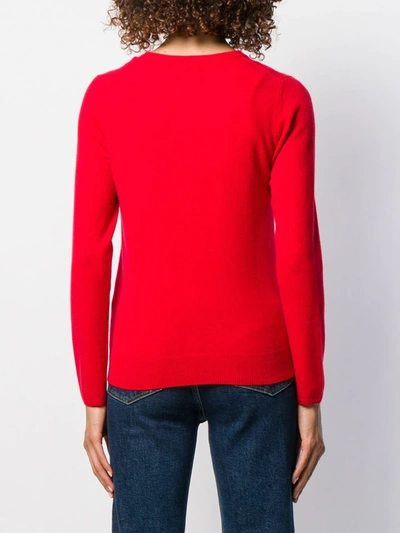 Shop N•peal Round Neck Cardigan In Red