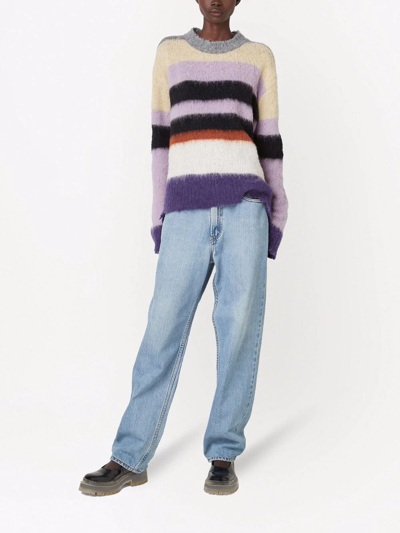 Shop Marc Jacobs Brushed Striped Jumper In Pink