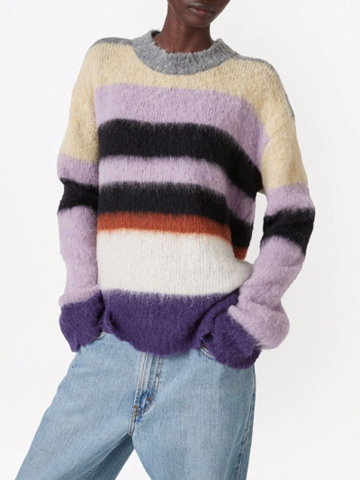 Marc Jacobs Horizontal-stripe Pattern Long-sleeve Jumper In Pink