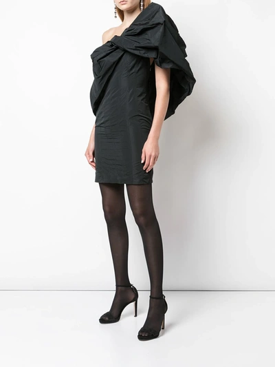 Shop Givenchy One Shoulder Ruffled Dress In Black