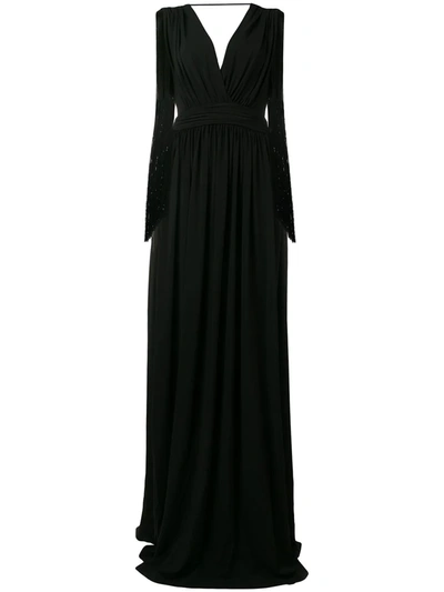 Shop Alberta Ferretti Long Evening Dress In Black