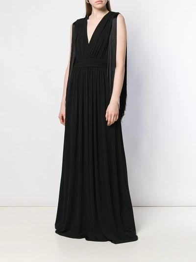 Alberta Ferretti Long Evening Dress In Black