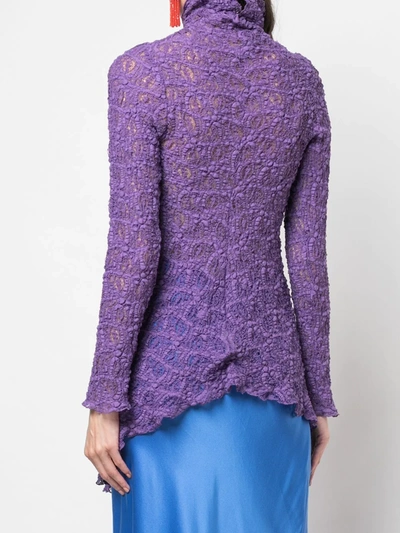 Shop Sies Marjan Embroidered Ruched Top In Purple