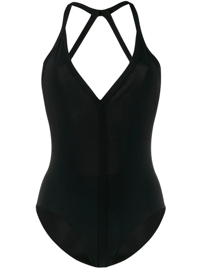 Shop Rick Owens Deep V Swim Suit In Black