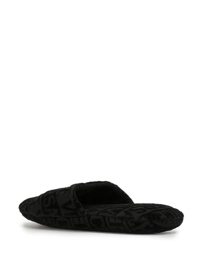 Versace Home Cotton Slippers With Medusa In Black