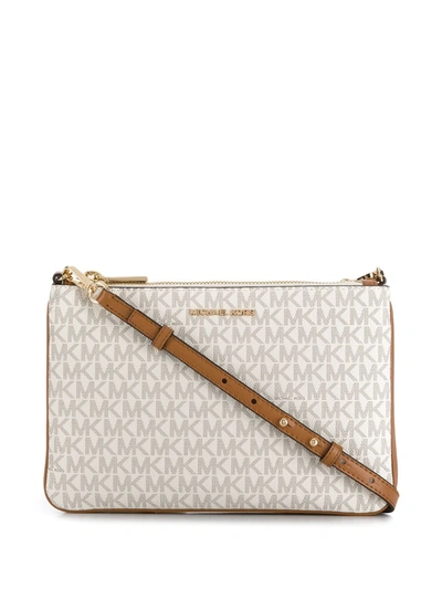 Shop Michael Michael Kors Logo Print Crossbody Bag In Neutrals