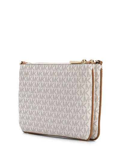 Shop Michael Michael Kors Logo Print Crossbody Bag In Neutrals