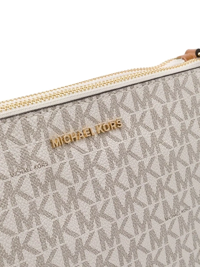 Shop Michael Michael Kors Logo Print Crossbody Bag In Neutrals