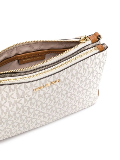 Shop Michael Michael Kors Logo Print Crossbody Bag In Neutrals