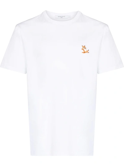 Shop Maison Kitsuné Chillax Fox Cotton T-shirt In Weiss