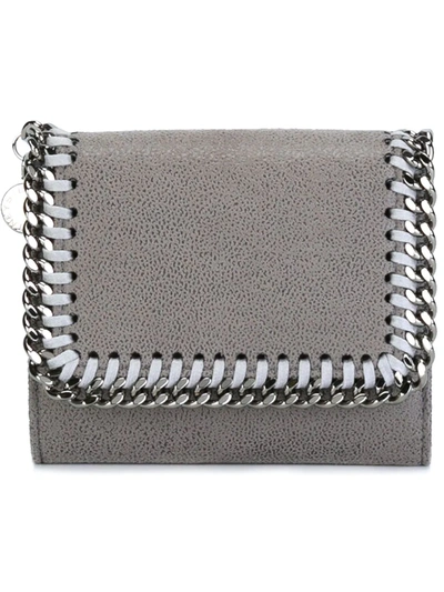 Shop Stella Mccartney Falabella Flap Cardholder In Grey