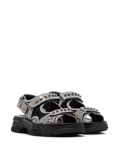 Shop Gucci Aguru Sandals In Grey