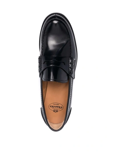 Shop Church's Pembrey Leather Loafers In 黑色