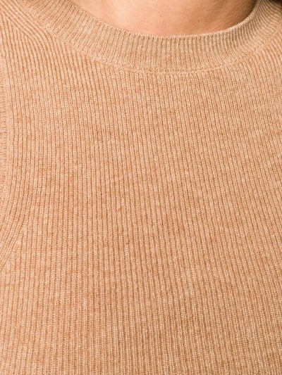 Cashmere In Love Ribbed-knit Cropped Top In Neutrals