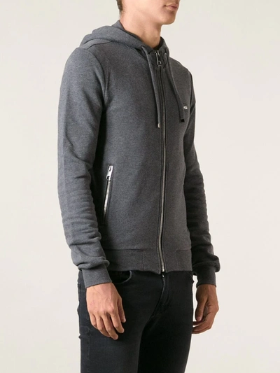 Shop Dolce & Gabbana Drawstring Hoodie In Grey