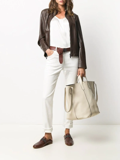 Brunello Cucinelli Scoop Neck Sleeveless Top In White