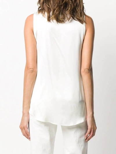 Brunello Cucinelli Scoop Neck Sleeveless Top In White