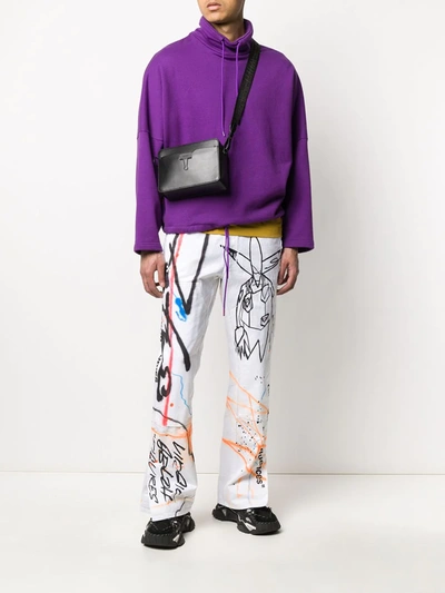 Shop Off-white Futura Alien Print Trousers In White