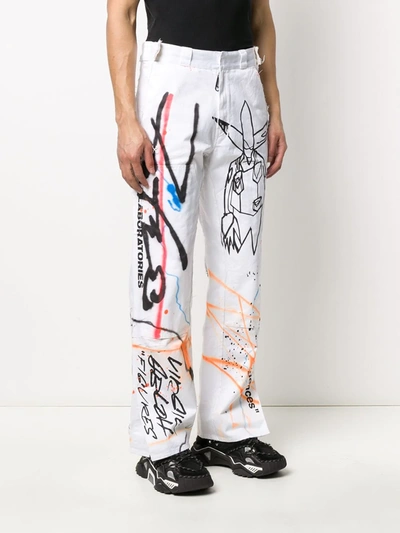 Shop Off-white Futura Alien Print Trousers In White