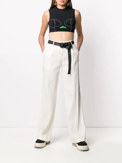 Shop Off-white High Waisted Loose Trousers In White
