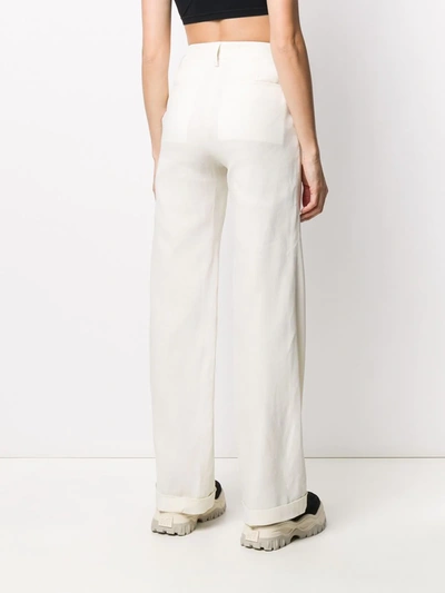 Shop Off-white High Waisted Loose Trousers In White