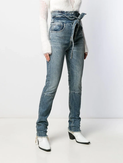 Shop Ben Taverniti Unravel Project Belted Corset Jeans In Blue