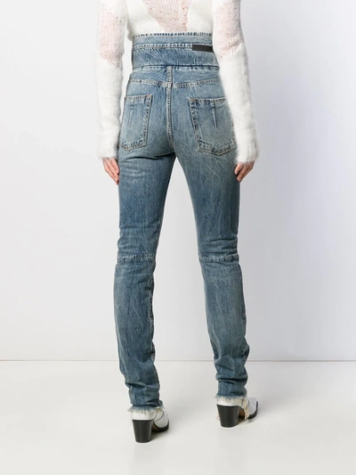 Shop Ben Taverniti Unravel Project Belted Corset Jeans In Blue