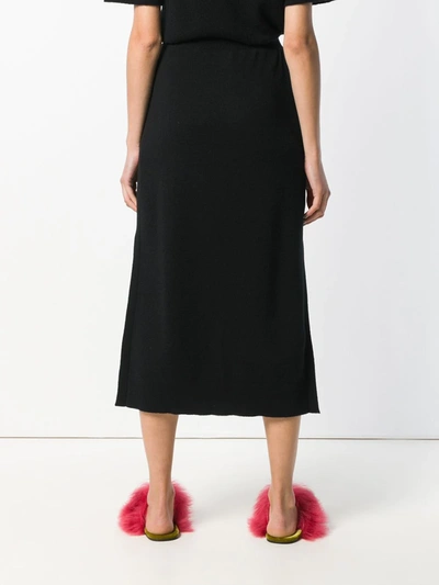 Shop Pringle Of Scotland Knitted Midi Skirt In Black