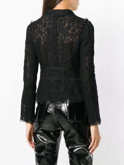Dolce & Gabbana Button-front Long-sleeve Fitted Lace Jacket In 