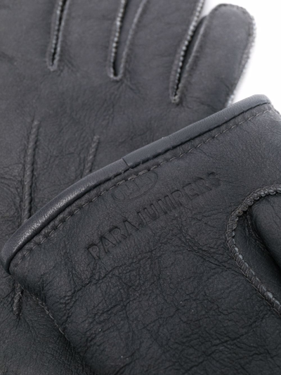 Shop Parajumpers Logo-debossed Gloves In Grey