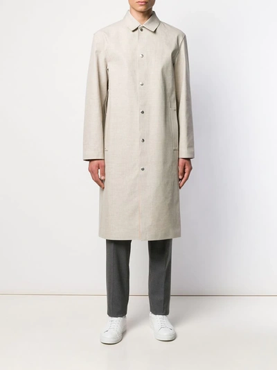 Shop Jil Sander Pointed Collar Trench Coat In Neutrals