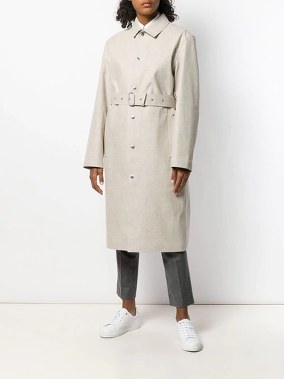 Shop Jil Sander Pointed Collar Trench Coat In Neutrals