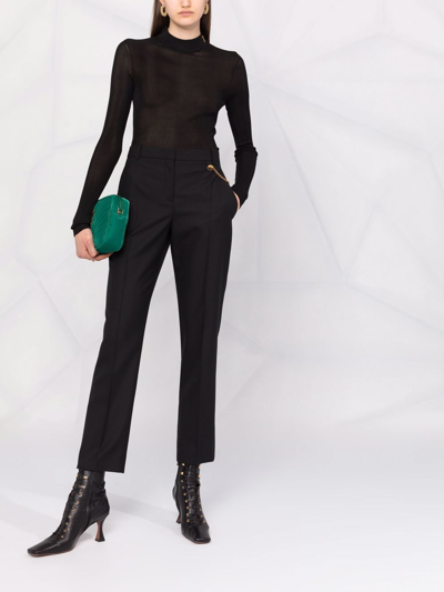 Saint Laurent Cassandre Turtleneck Sweater In Wool In 黑色