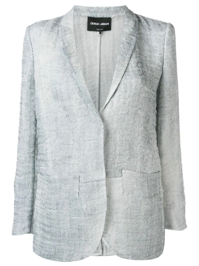 Shop Giorgio Armani Textured Blazer In Blue