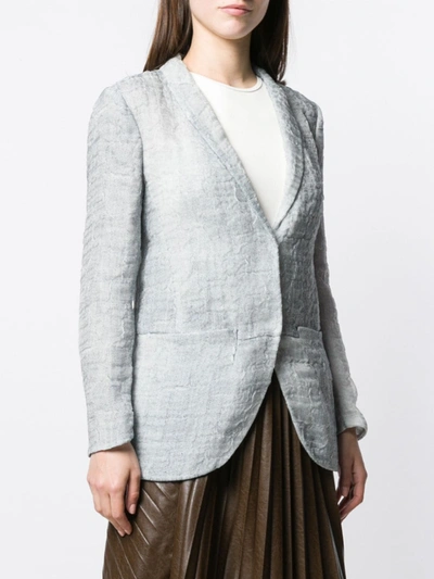 Shop Giorgio Armani Textured Blazer In Blue