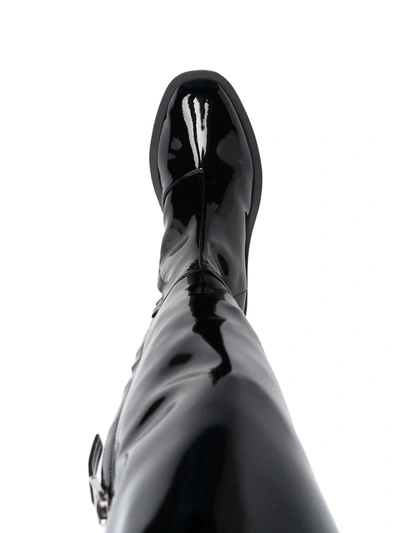 Shop Givenchy High-shine Finish Round-toe Boots In Black