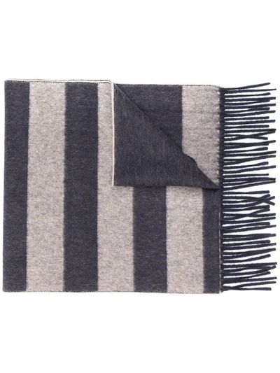 Shop Ferragamo Block Stripe Scarf In Blue