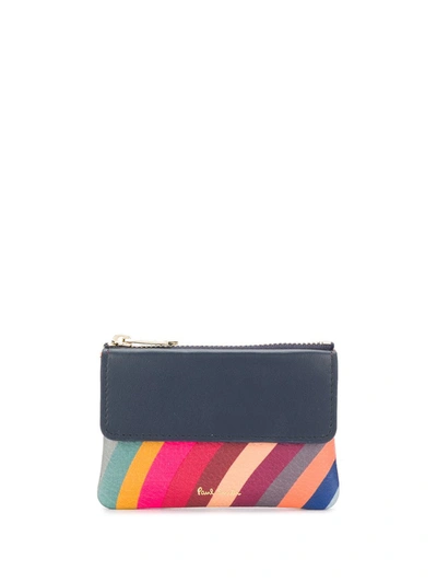 Shop Paul Smith Striped Pouch In Blue