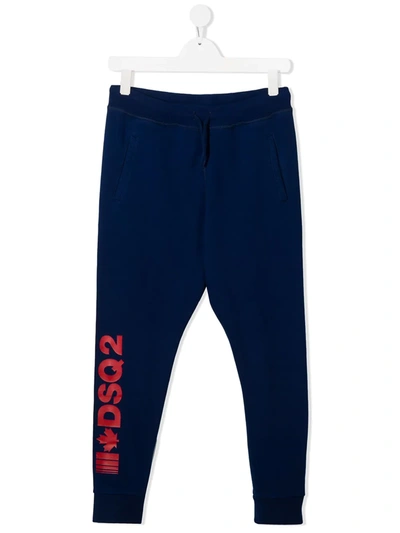 Shop Dsquared2 Abbreviated Logo Sweatpants In Blue