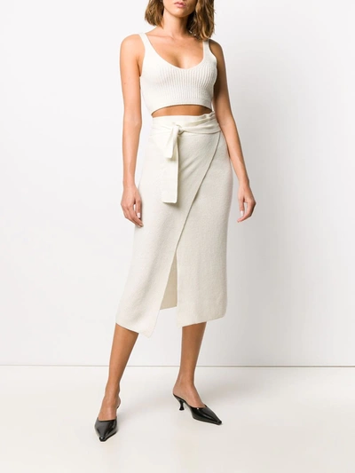 Shop Cashmere In Love Ribbed Knit Cropped Vest In Neutrals