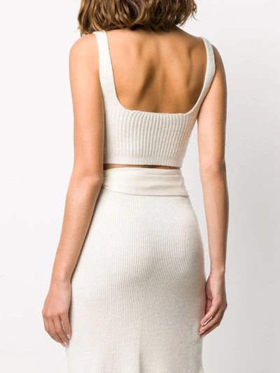Shop Cashmere In Love Ribbed Knit Cropped Vest In Neutrals