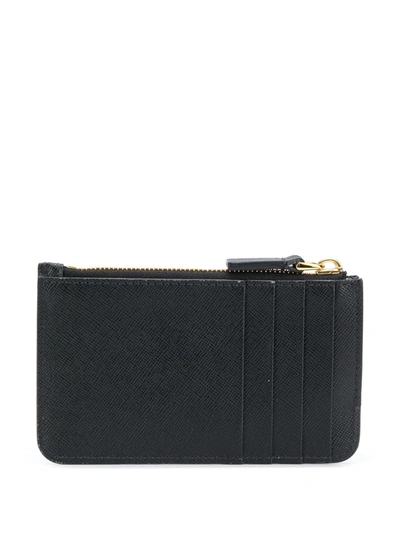 Shop Marni Logo-print Leather Card Holder In Black