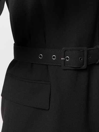 Shop Givenchy Belted Structured Dress In Black