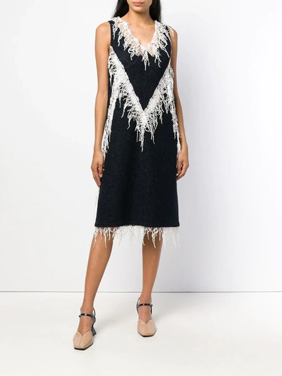 Calvin Klein 205w39nyc Embellished Flared Midi Dress In Blue